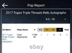 Floyd Mayweather Jr 2017 Topps Triple Threads On Card Auto /18 BGS 9.5