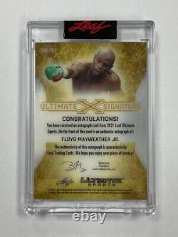 Floyd Mayweather Jr. 2021 Leaf Ultimate Sports No. USX-FM1 #4/7 Autograph Card