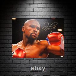 Floyd Mayweather Jr Authentic Autographed 18 x 24 Stretched Canvas JSA COA