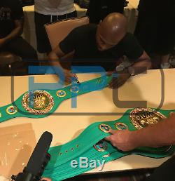 Floyd Mayweather Jr. Authentic Signed Full Size Green WBC Belt BAS Witnessed