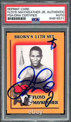 Floyd Mayweather Jr Auto 1997 Brown's Boxing Rookie Retro RP RC $ Money PSA