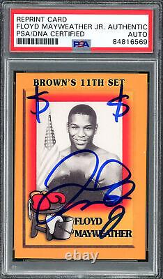 Floyd Mayweather Jr Auto 1997 Brown's Boxing Rookie Retro RP RC $$ Money PSA