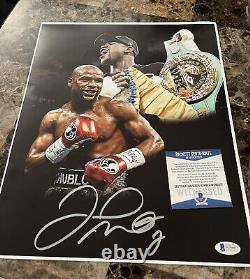 Floyd Mayweather Jr Autographed 11x14 Money Team Photo Beckett