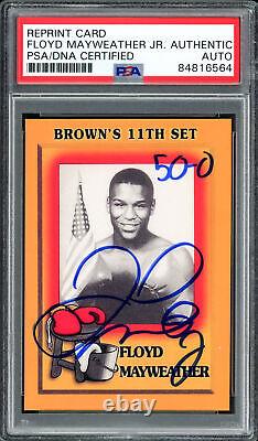 Floyd Mayweather Jr Autographed 1997 Brown's Boxing Rookie Retro RP RC 50-0 PSA