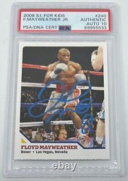 Floyd Mayweather Jr Autographed 2008 SI For Kids Rookie Card PSA DNA Signed Auto