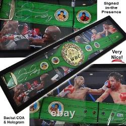 Floyd Mayweather Jr Autographed Boxing Belt in Custom Display Case with BAS COA