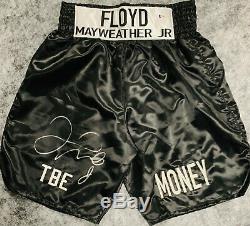 Floyd Mayweather Jr. Autographed Boxing Trunks Beckett Bas Witness COA