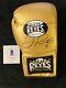 Floyd Mayweather Jr. Autographed Cleto Reyes Gold Boxing Glove RH Beckett Auth