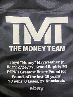 Floyd Mayweather Jr Autographed/Signed TMT Black Boxing Trunks LE/50 BAS P29692