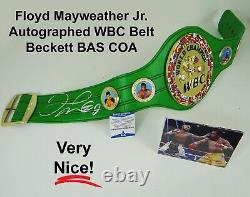 Floyd Mayweather Jr Autographed WBC Boxing Belt Replica 48 with Beckett BAS COA