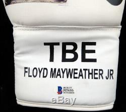 Floyd Mayweather Jr. Autographed White Boxing Glove With Photo Rh Beckett 123604