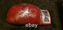 Floyd Mayweather Jr. Autographed signed Everlast Red Left boxing glove Rare! COA