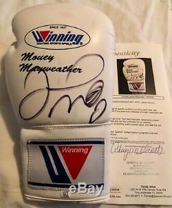 Floyd Mayweather Jr. Autographed white Boxing glove full JSA LOA