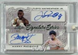 Floyd Mayweather Jr & Manny Pacquiao Signed Autograph 2020 Leaf Auto 1/1