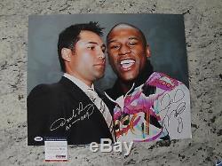 Floyd Mayweather Jr Oscar De La Hoya Signed 16x20 Photo Psa/dna Coa Tmt Wbc