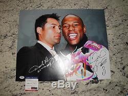 Floyd Mayweather Jr Oscar De La Hoya Signed 16x20 Photo Psa/dna Coa Tmt Wbc