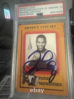 Floyd Mayweather Jr. Rookie Card auto PSA / DNA Authentic. Browns Reprint Card