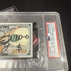 Floyd Mayweather Jr. Signed $100 Bill US Currency x4 Inscription PSA Auth Auto B