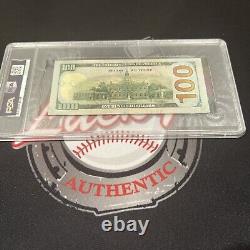 Floyd Mayweather Jr. Signed $100 Bill US Currency x4 Inscription PSA Auth Auto B