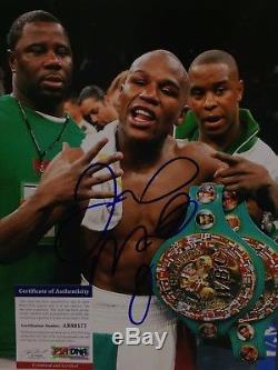 Floyd Mayweather Jr Signed 12x18 Boxing Photo PSA AB89177
