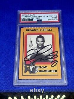 Floyd Mayweather Jr. Signed 1997 Brown's Boxing RC Retro Reprint AUTO PSA