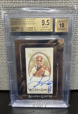 Floyd Mayweather Jr Signed Auto 2017 Topps Allen & Ginter Bgs Mint 9.5 Auto 10