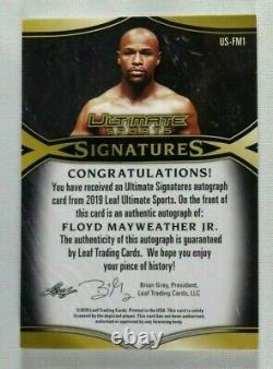 Floyd Mayweather Jr Signed Autograph 2019 Leaf Ultimate Sports Auto #3/3