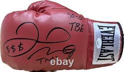 Floyd Mayweather Jr. Signed Autographed Red Boxing Glove JSA Left WA423694