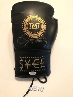 Floyd Mayweather Jr Signed Black 10oz TMT Boxing Glove PSA DNA Certified