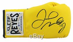 Floyd Mayweather Jr. Signed Cleto Reyes Yellow Boxing Glove BAS Witness #P29582