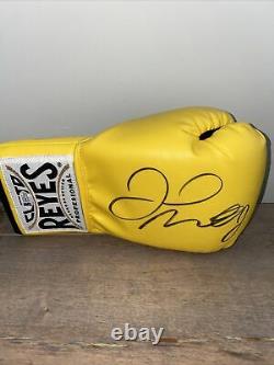 Floyd Mayweather Jr. Signed Cleto Reyes Yellow Boxing Glove Witness #144716