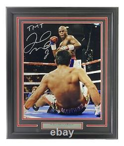 Floyd Mayweather Jr Signed Framed 16x20 Boxing Knockdown Photo TMT Inscr BAS ITP