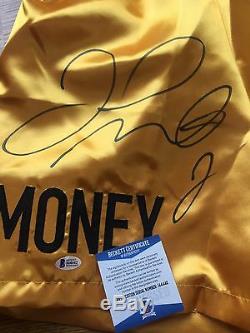 Floyd Mayweather Jr Signed Limited Edition Le 12 Gold Trunks Beckett Coa Proof