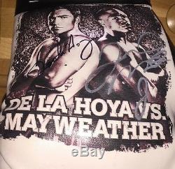 Floyd Mayweather Jr and Oscar De La Hoya Signed Picture Glove with proof