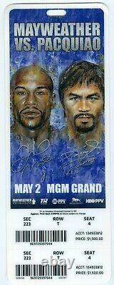 Floyd Mayweather Manny Pacquiao Full ticket Program $25 chip Autographed Pass