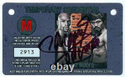 Floyd Mayweather Manny Pacquiao Full ticket Program $25 chip Autographed Pass