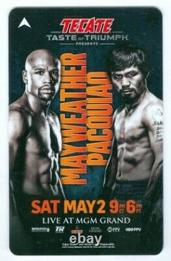 Floyd Mayweather Manny Pacquiao Full ticket Program $25 chip Autographed Pass