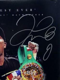 Floyd Mayweather Signed 16x20 Photo Holding Belts With The Best Ever- JSA Auth