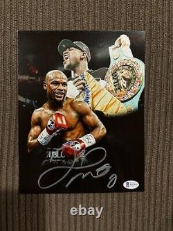 Floyd Mayweather Signed 8x10 Photo Money BAS Sticker Autograph Authentic Boxer