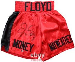 Floyd Mayweather Signed Autographed Custom Red Boxing Trunks TRISTAR