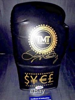 Floyd Mayweather Signed Black Tmt Left Hand Boxing Glove With Psa/dna Coa