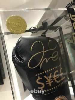 Floyd Mayweather Signed Boxing Glove Private Signing Photo Proof In Display Case