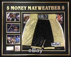 Floyd Mayweather Signed Boxing Trunks Shorts V Manny Pacquiao COA Photo Proof