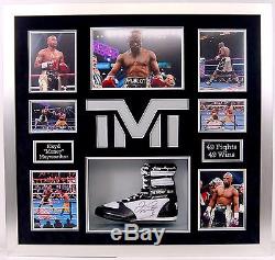 Floyd Mayweather Signed & FRAMED TMT Boxing Boot EXACT Proof AFTAL