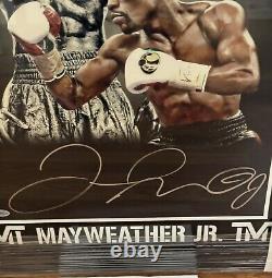 Floyd Mayweather Signed Photo 16x20 custom Framed 23x28 Suede matte Beckett COA