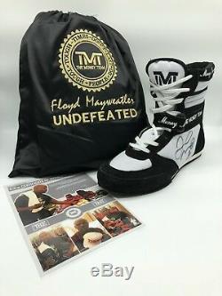 Floyd Mayweather Signed TMT Boxing Boot Las Vegas Signing Photo Proof