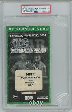 Floyd Mayweather Vs Corrales 2001 Autographed Signed Ringside Seat Ticket Psa