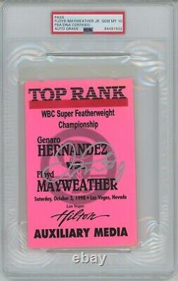 Floyd Mayweather Vs Genaro Hernandez 1998 Autographed Signed Media Pass Psa