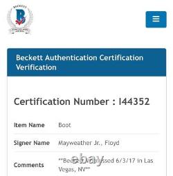 Floyd Mayweather signed Reebok boxing shoe autograph Beckett witness BAS COA