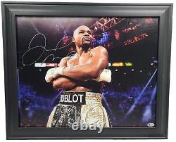 Floyd Money Mayweather Jr. Autographed Custom Photo Framed Canvas BAS BAS